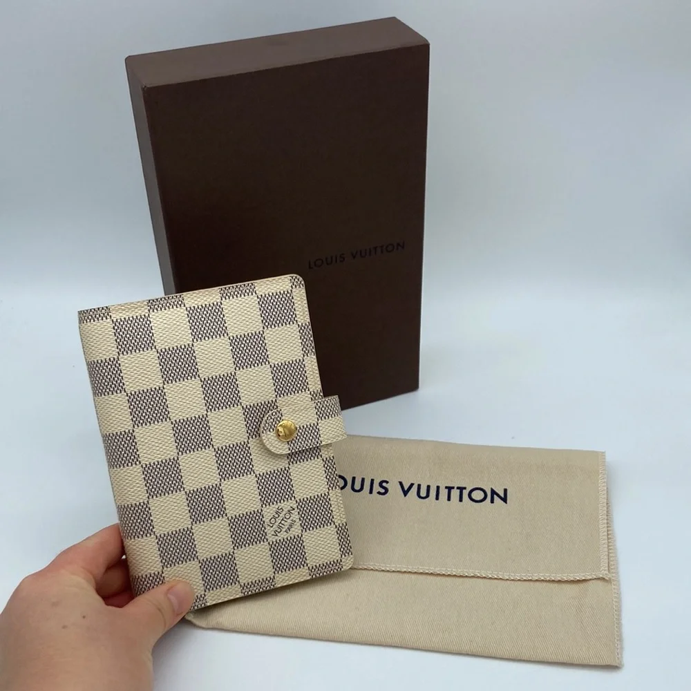 LOUIS VUITTON DAMIER AZUR PM AGENDA BOOKLET W/ BOX